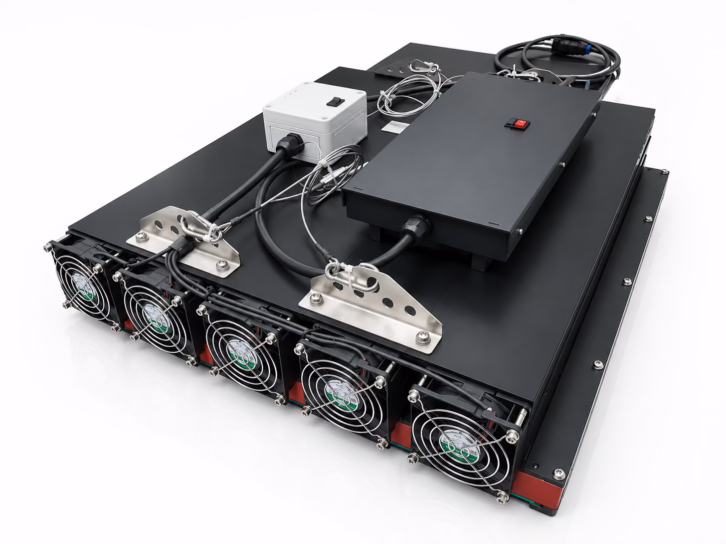 LA-UVA rear — power supply unit, heat sink and brackets